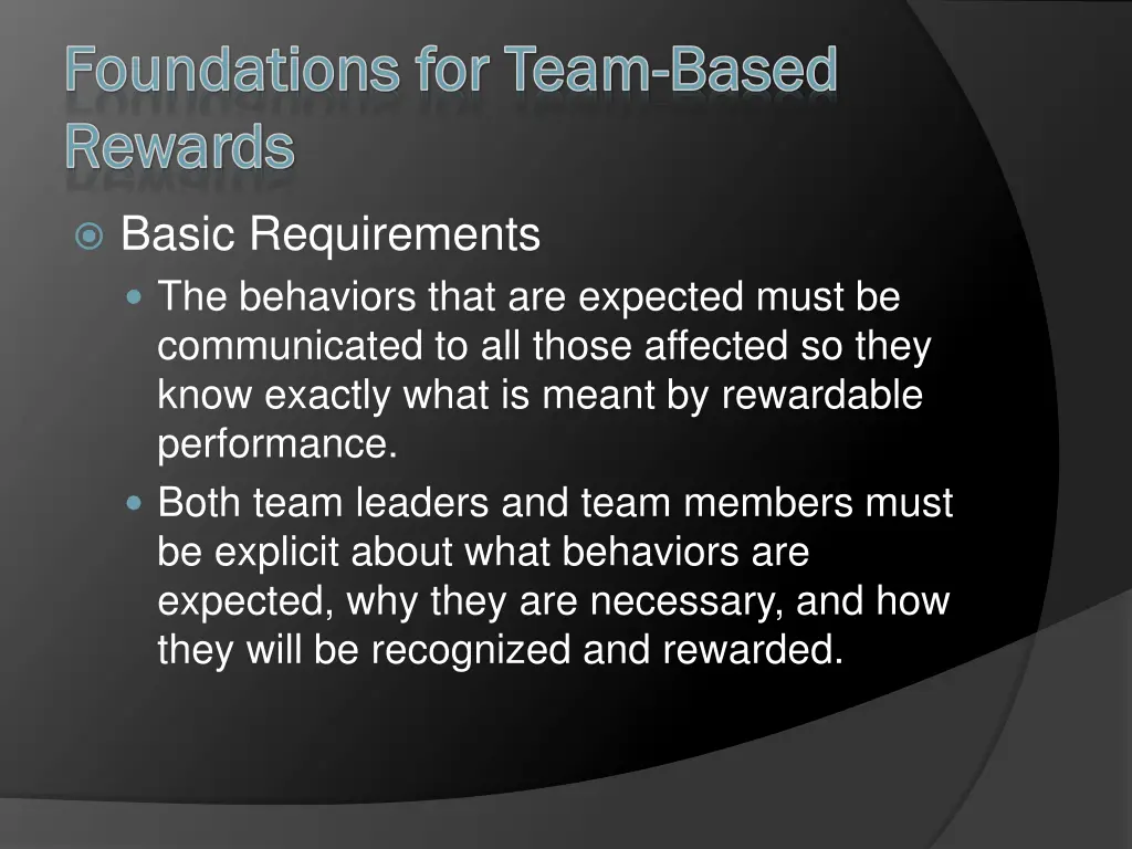 foundations for team foundations for team based