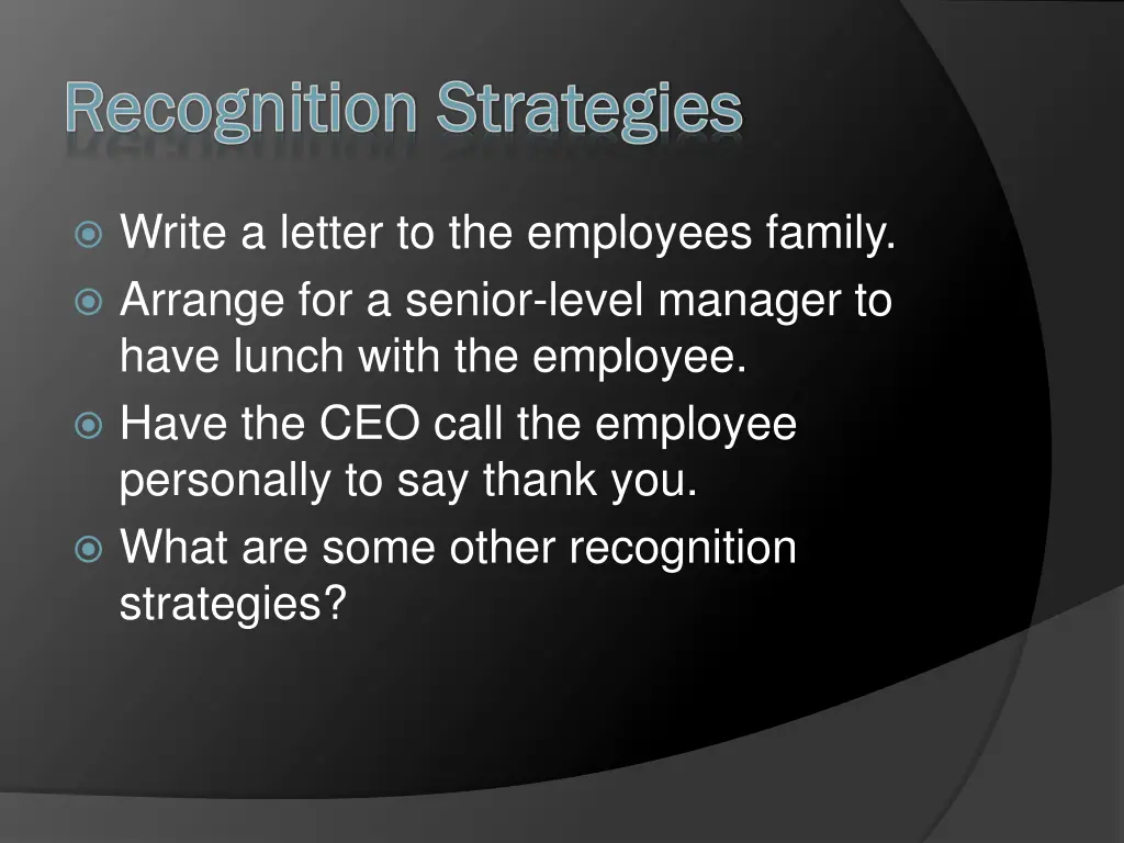 recognition strategies recognition strategies