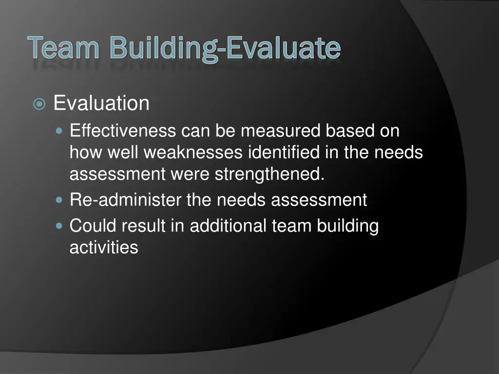 team building team building evaluate