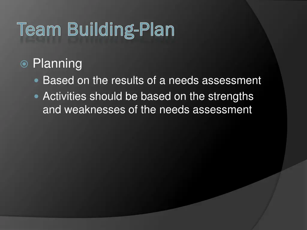 team building team building plan