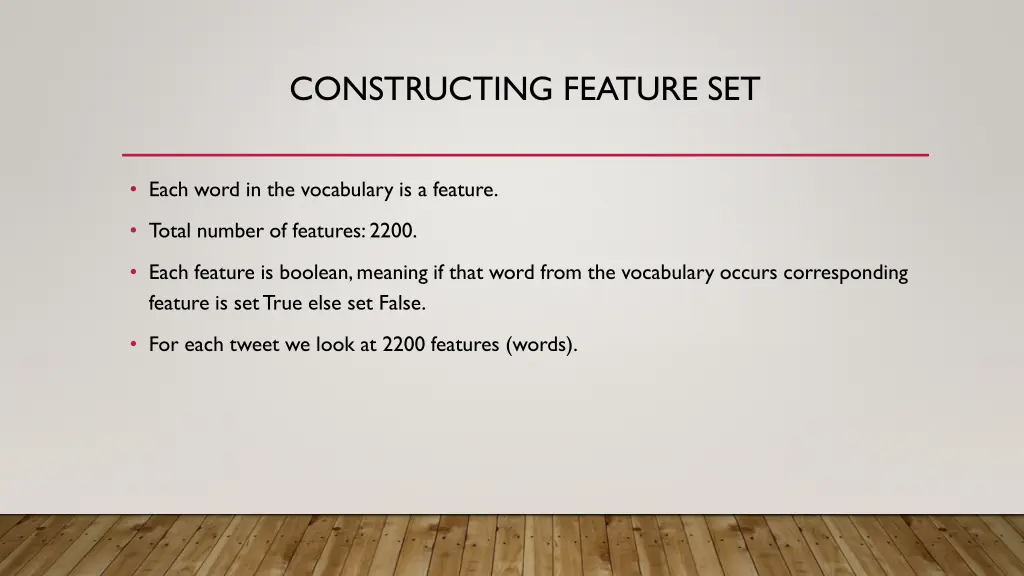 constructing feature set