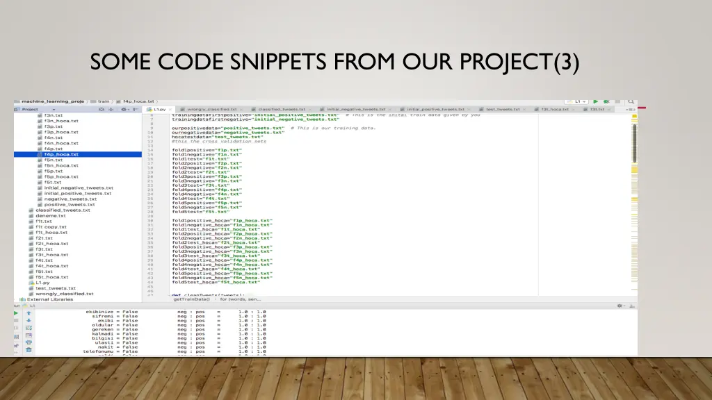 some code snippets from our project 3