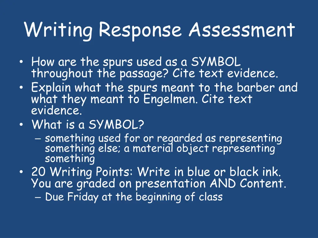 writing response assessment