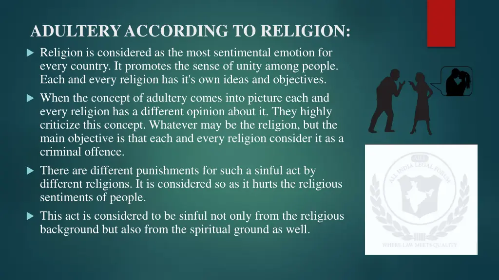 adultery according to religion religion