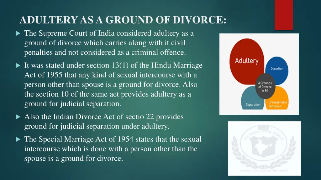 adultery as a ground of divorce the supreme court