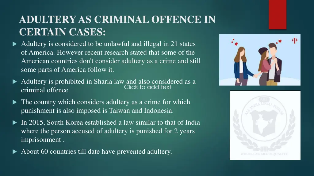 adultery as criminal offence in certain cases