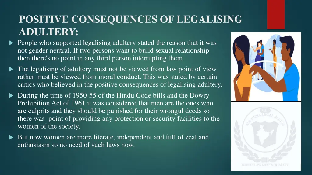 positive consequences of legalising adultery