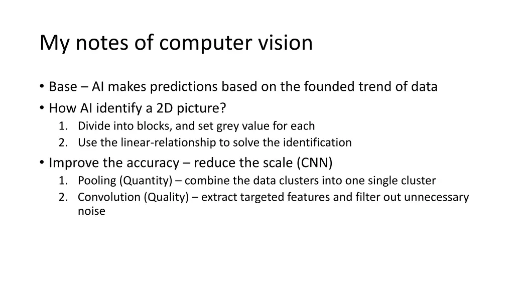 my notes of computer vision