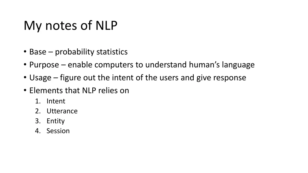 my notes of nlp