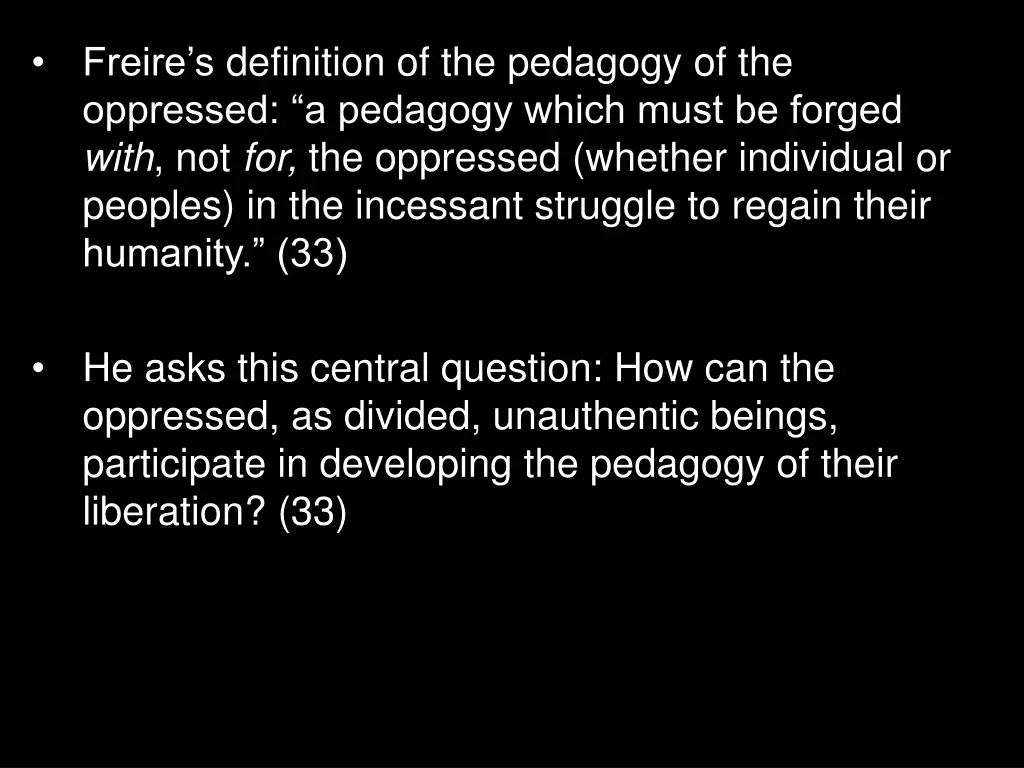 freire s definition of the pedagogy