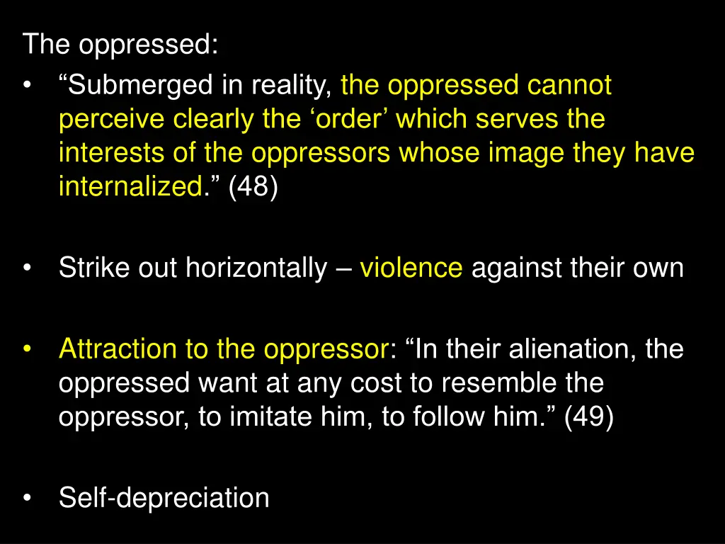 the oppressed submerged in reality the oppressed 1