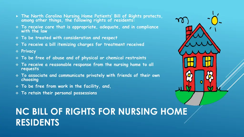 the north carolina nursing home patients bill