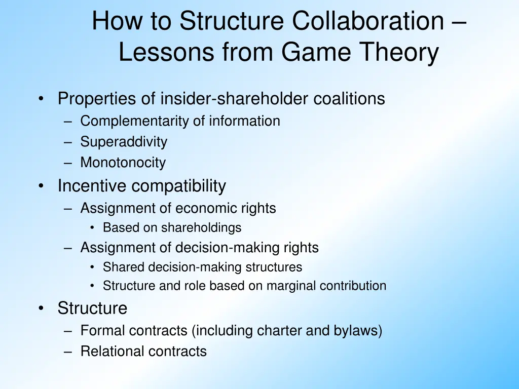 how to structure collaboration lessons from game