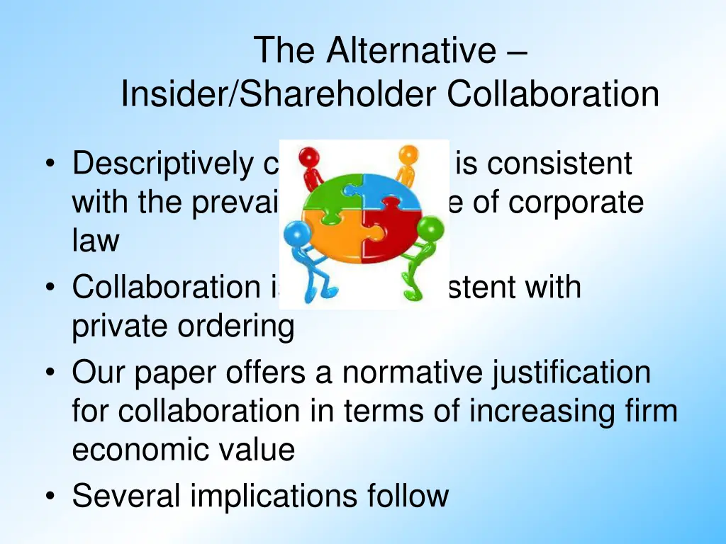 the alternative insider shareholder collaboration