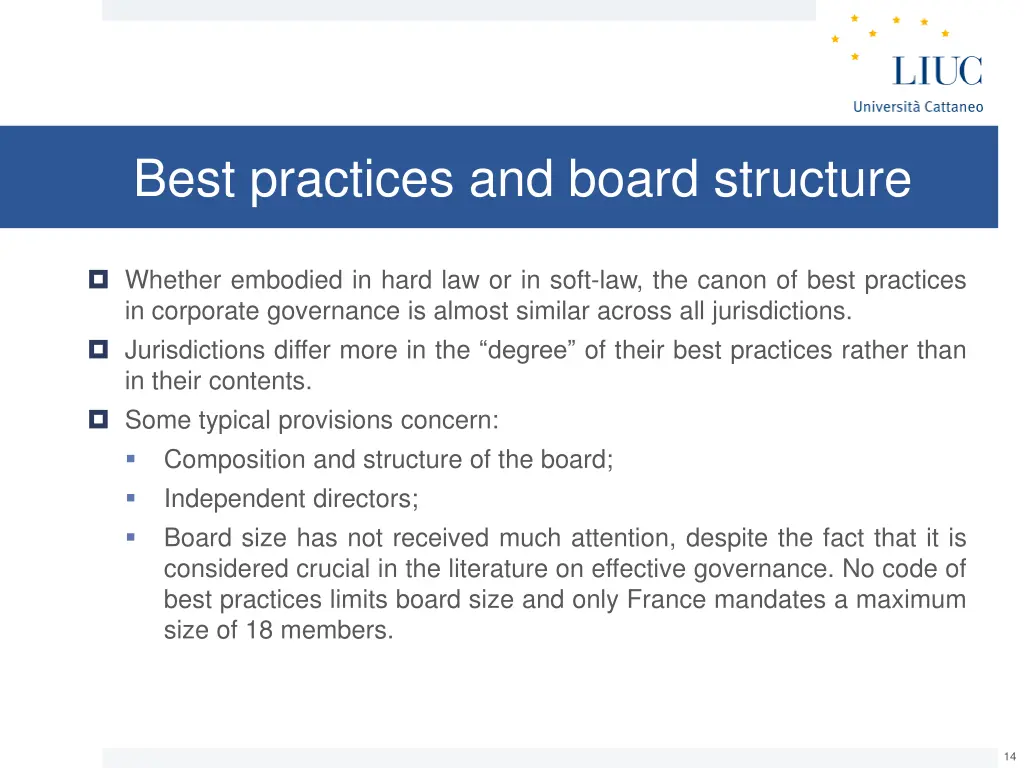 best practices and board structure