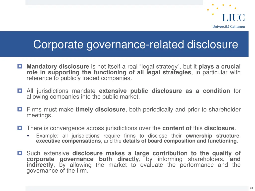 corporate governance related disclosure