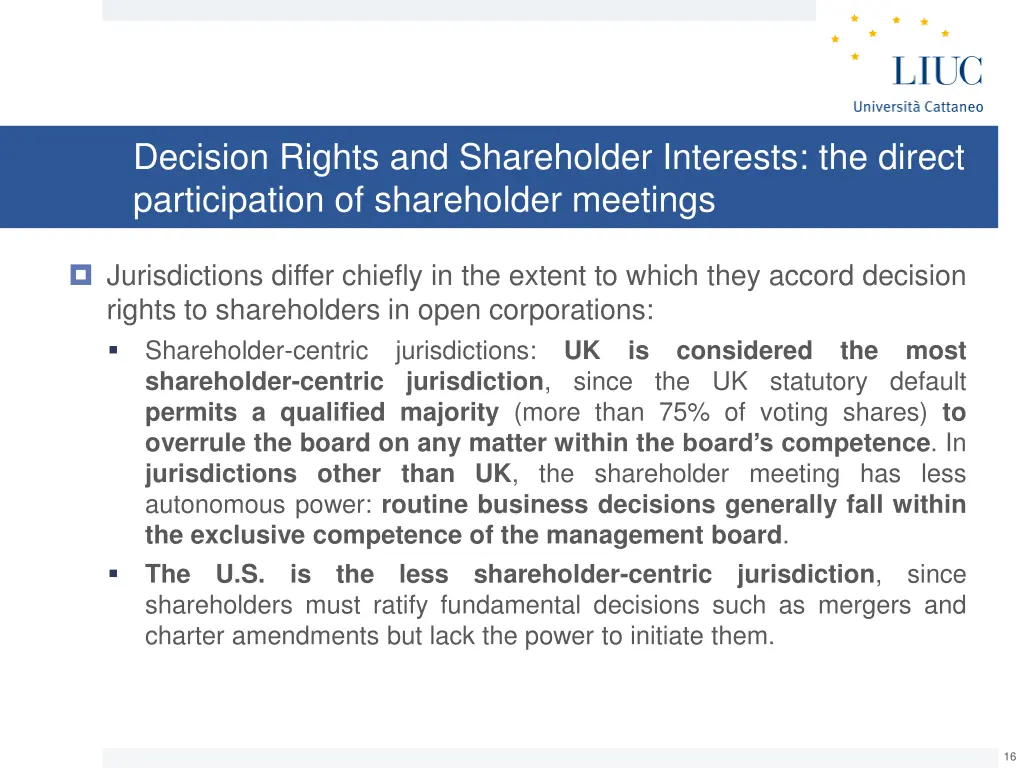 decision rights and shareholder interests 1