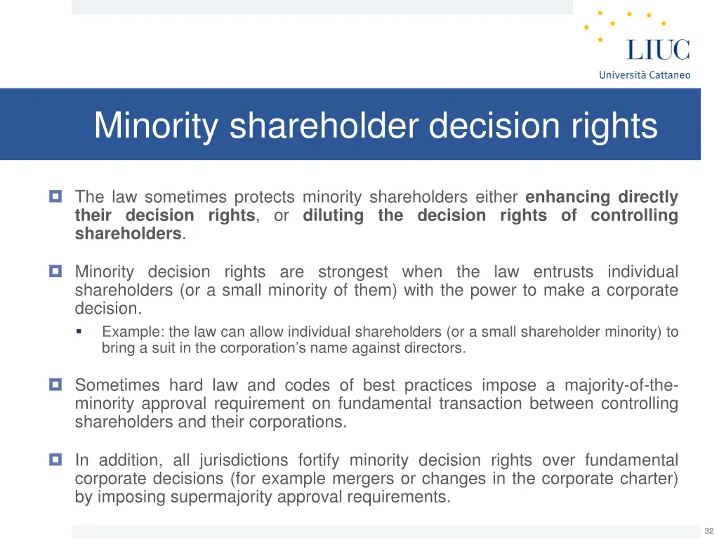 minority shareholder decision rights