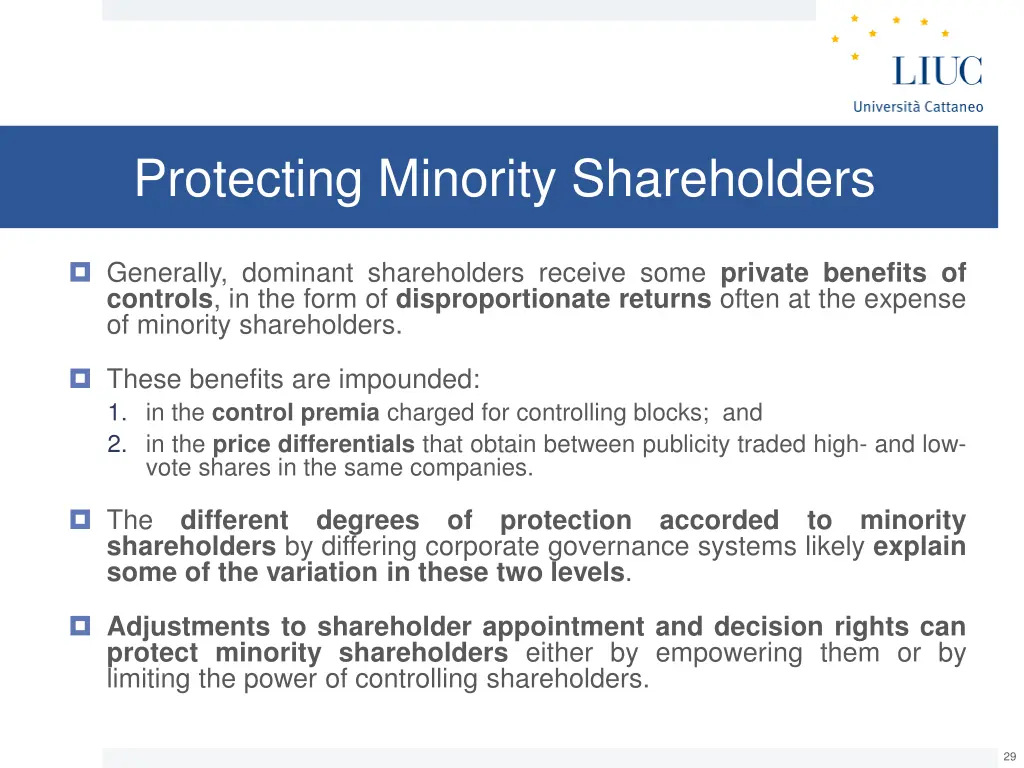 protecting minority shareholders