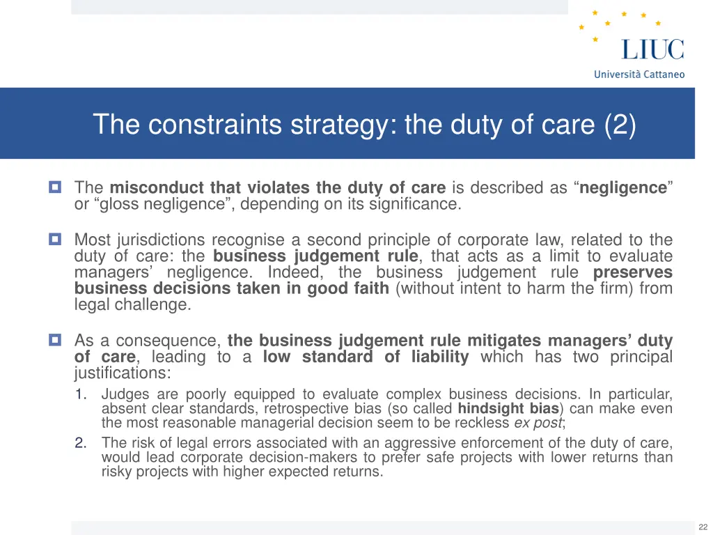 the constraints strategy the duty of care 2