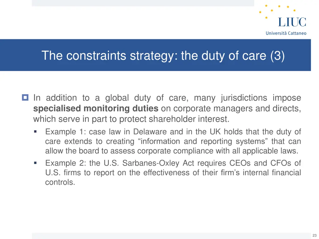 the constraints strategy the duty of care 3