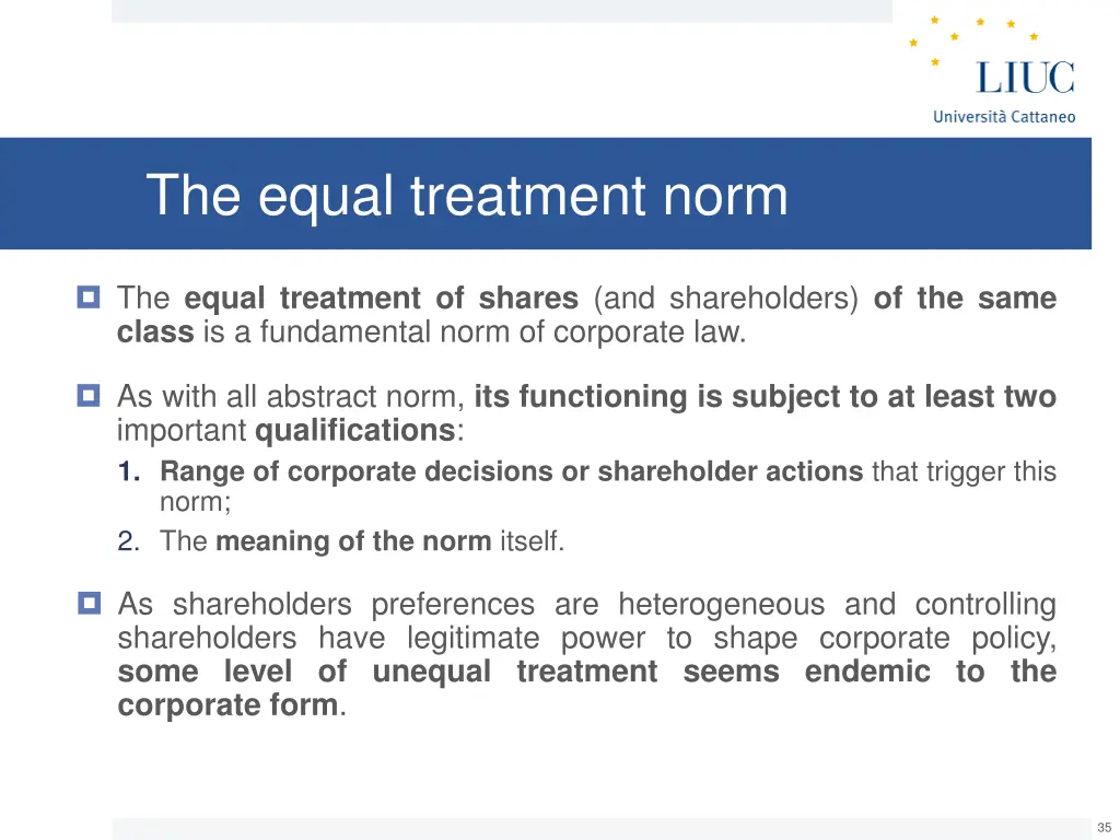 the equal treatment norm