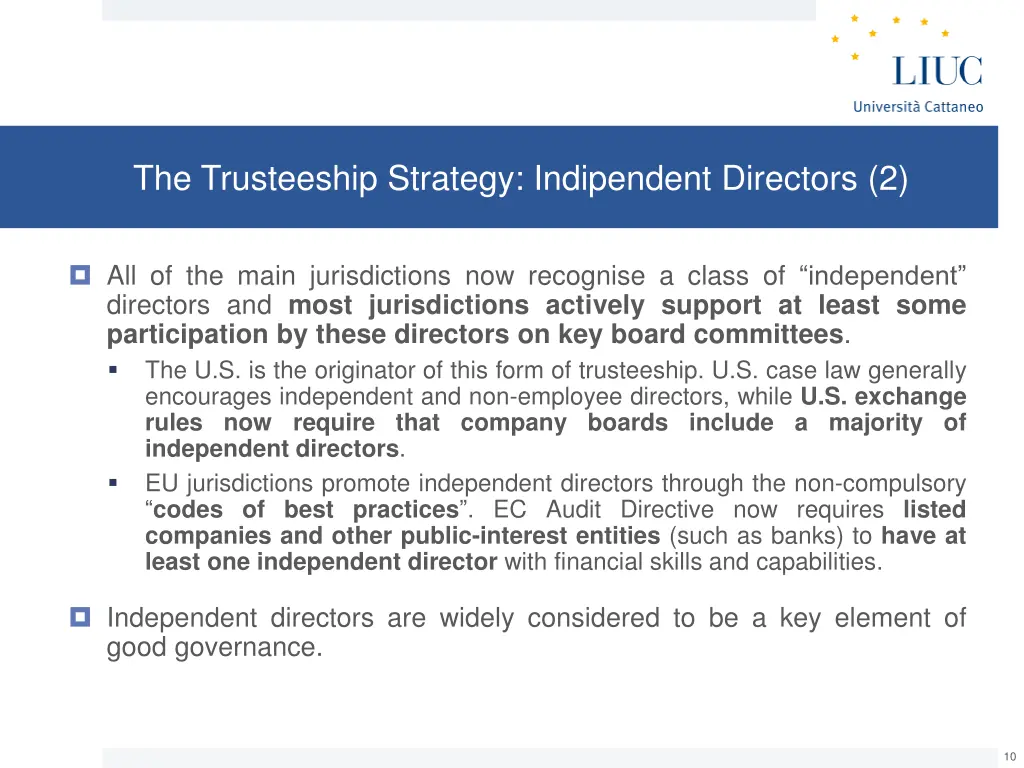 the trusteeship strategy indipendent directors 2