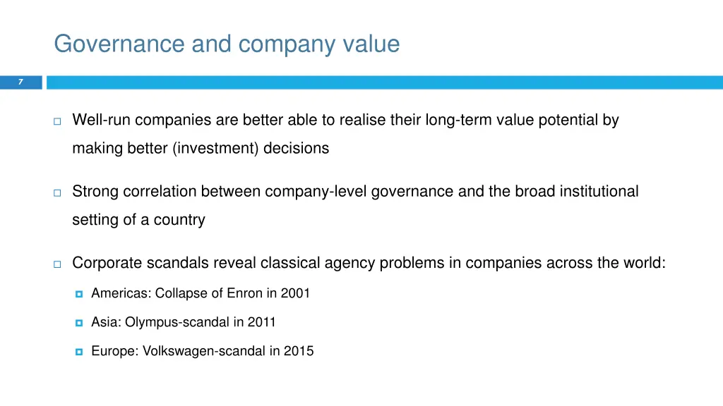 governance and company value