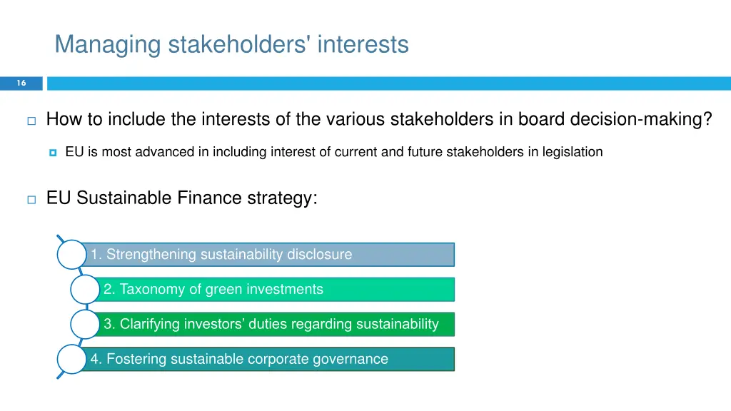 managing stakeholders interests