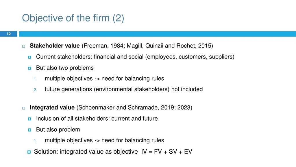 objective of the firm 2