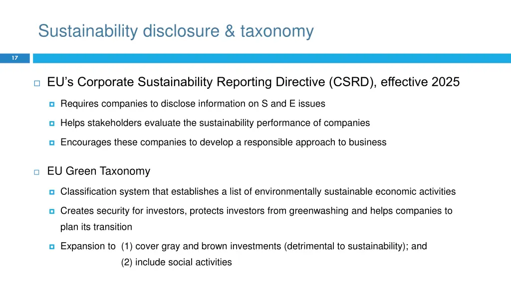 sustainability disclosure taxonomy