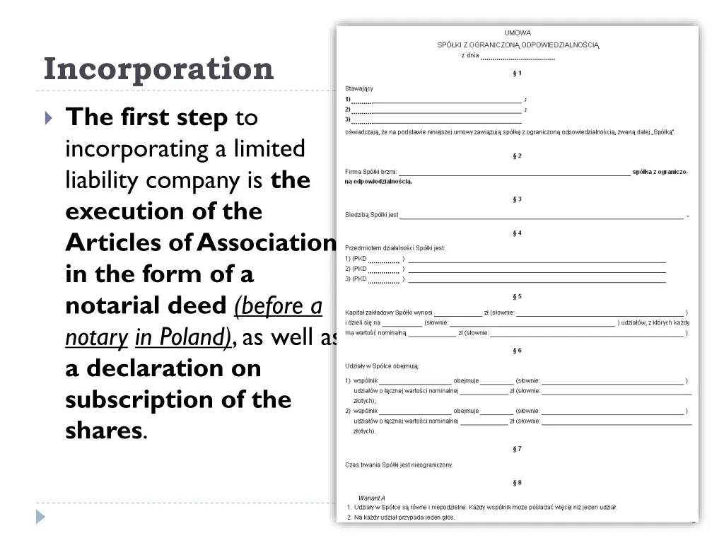 incorporation