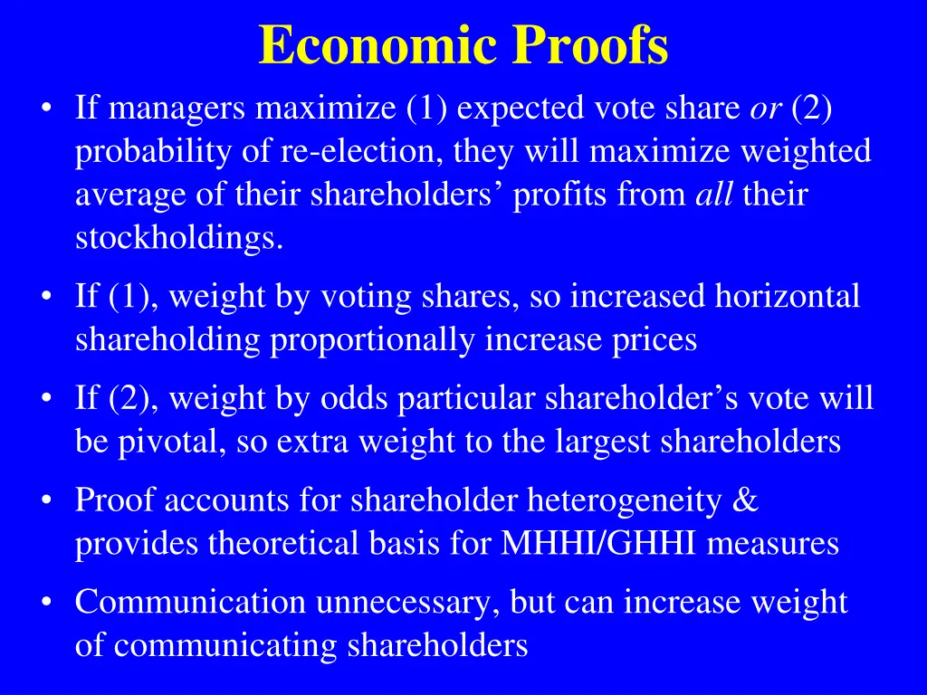 economic proofs