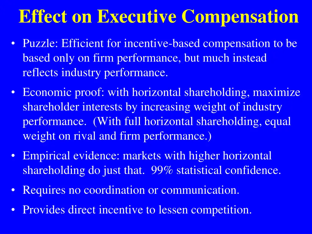 effect on executive compensation