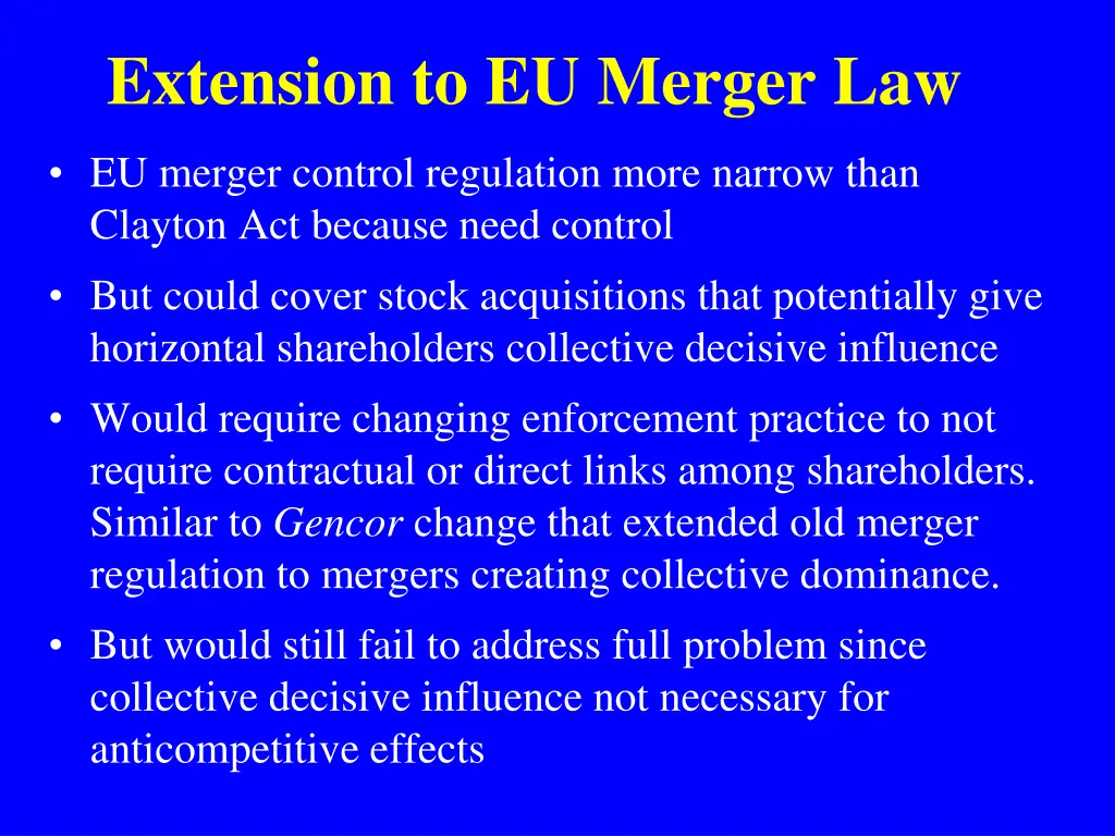 extension to eu merger law