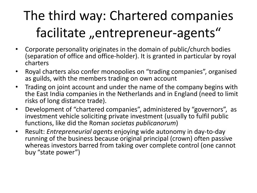 the third way chartered companies facilitate