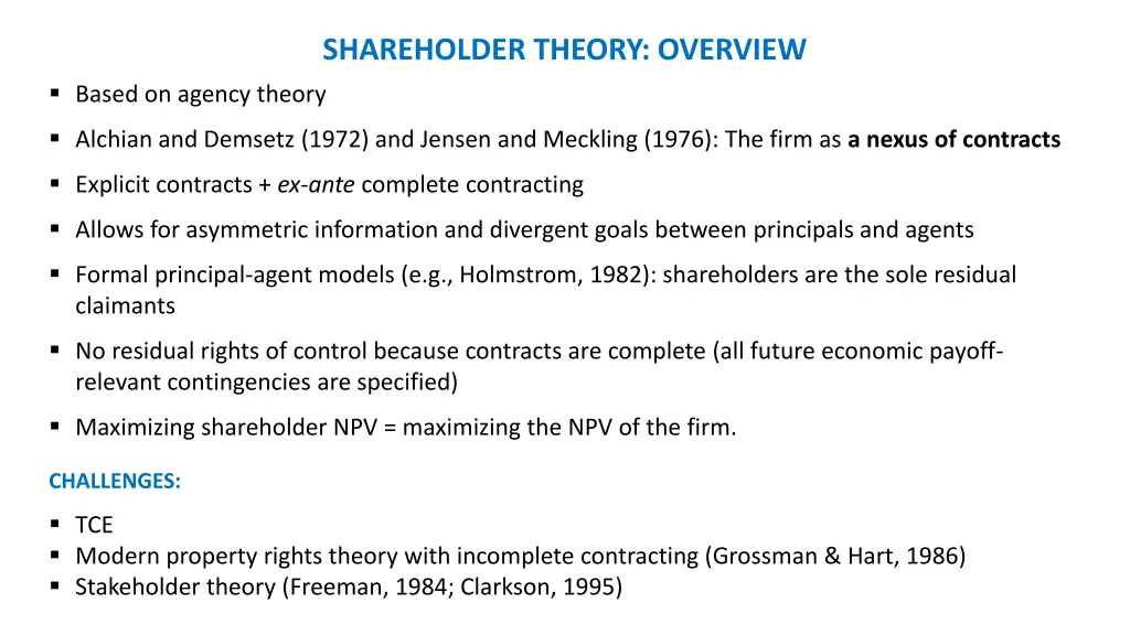 shareholder theory overview