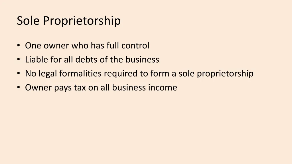 sole proprietorship