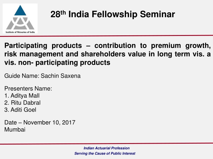 28 th india fellowship seminar