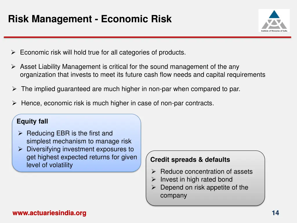 risk management economic risk