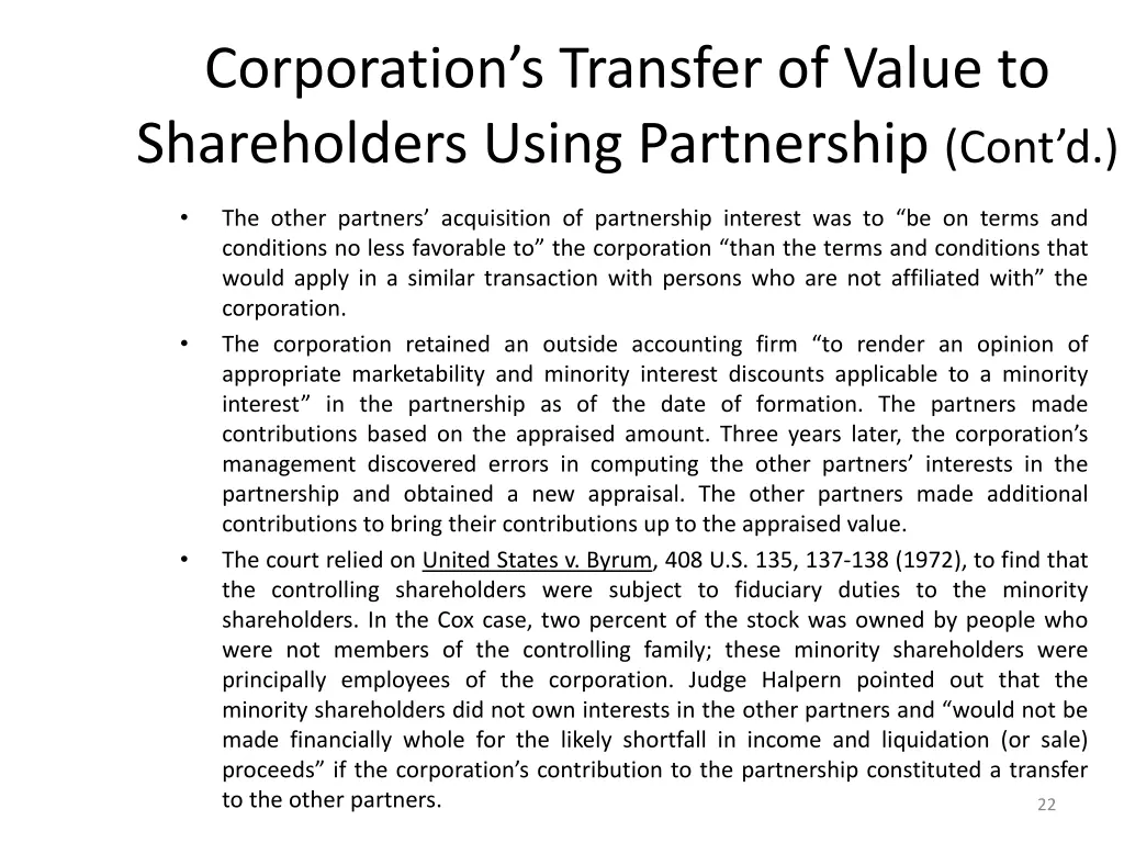 corporation s transfer of value to shareholders 3