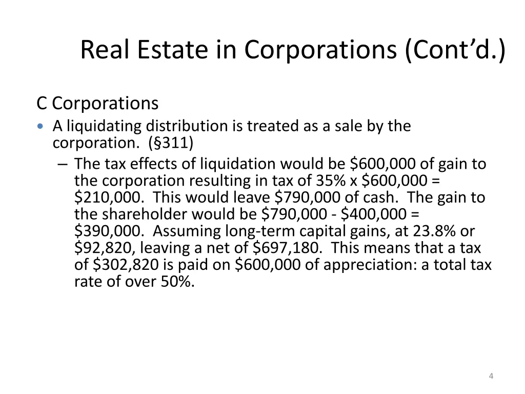 real estate in corporations cont d 1