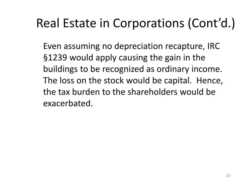 real estate in corporations cont d 7