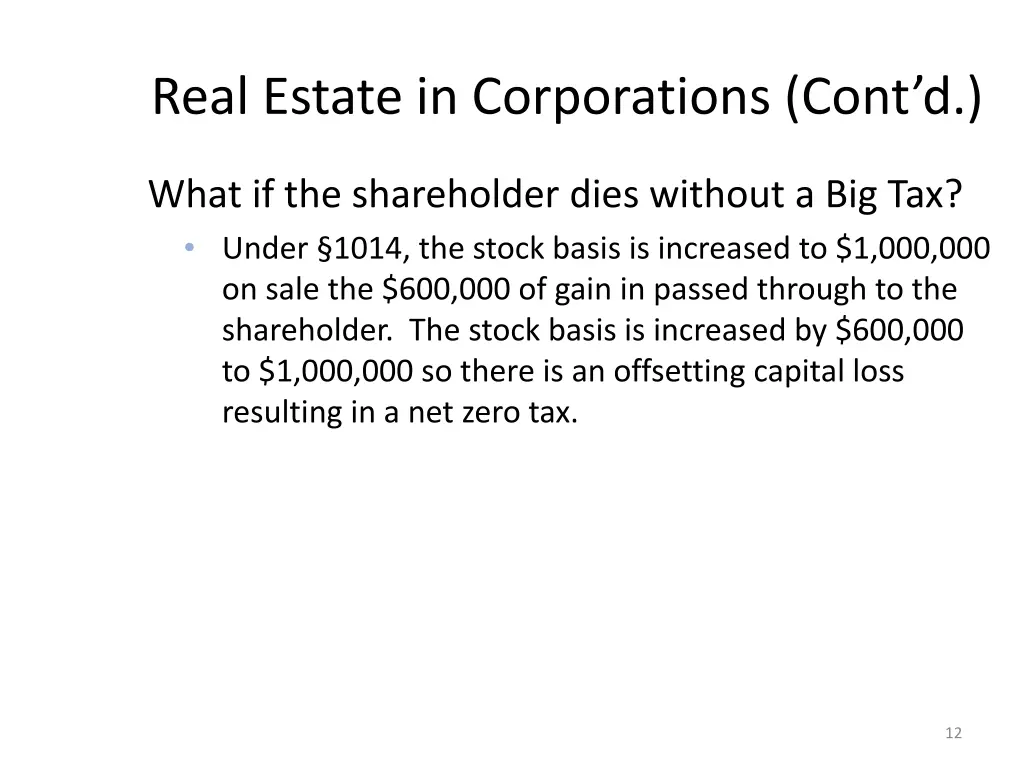 real estate in corporations cont d 9