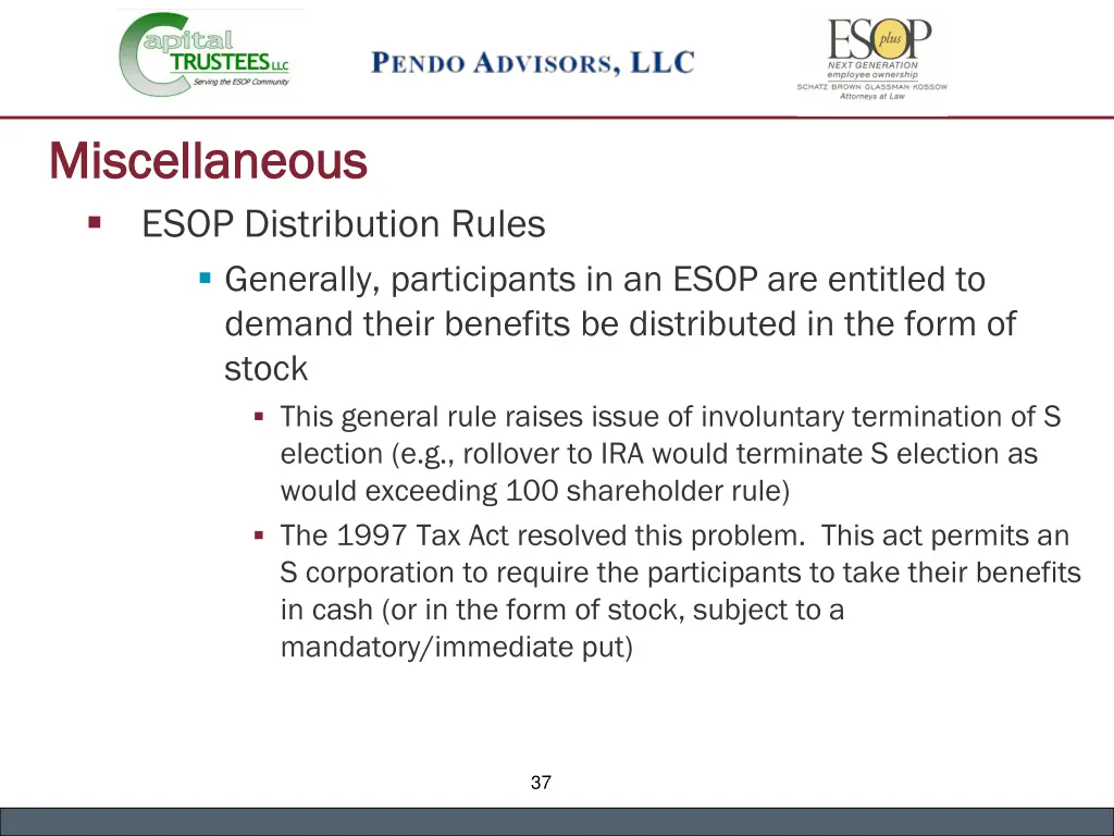 miscellaneous miscellaneous esop distribution