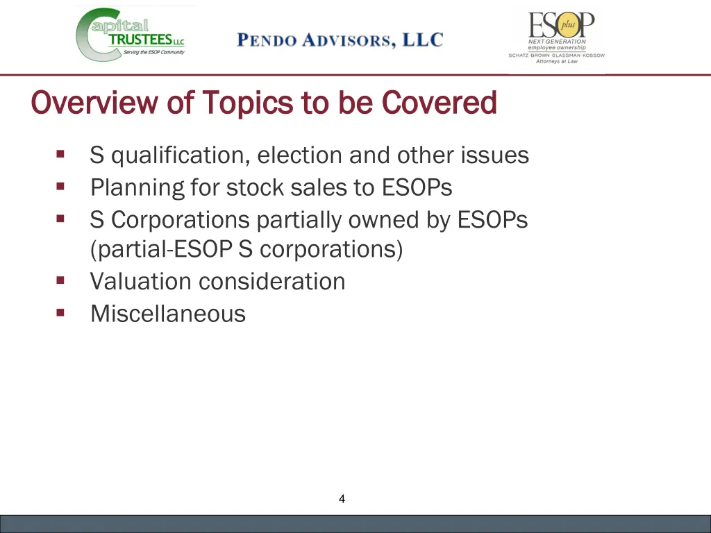 overview of topics to be covered overview