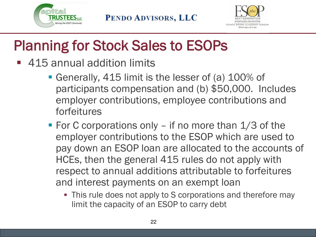 planning for stock sales to esops planning 3