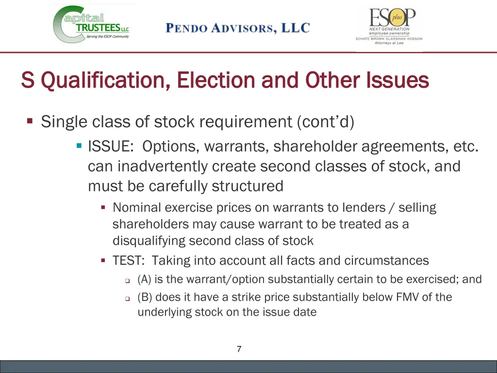 s qualification election and other issues 2