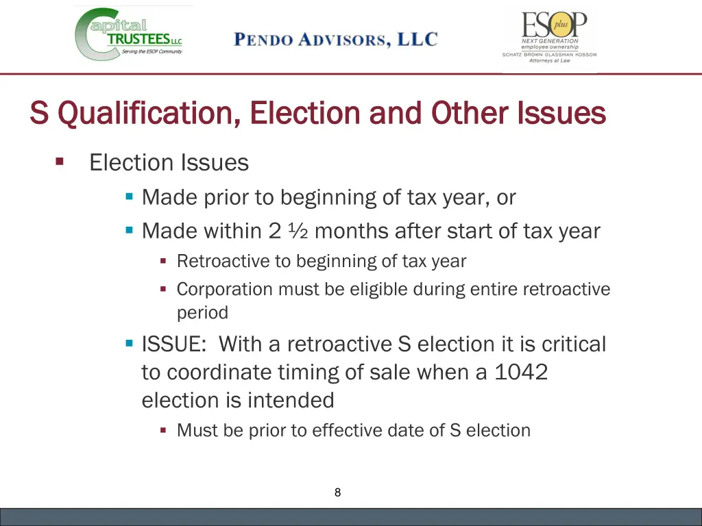 s qualification election and other issues 3