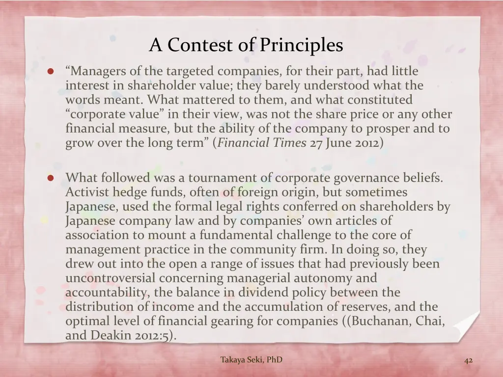 a contest of principles